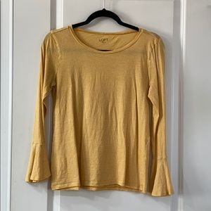 Striped top with swing sleeves